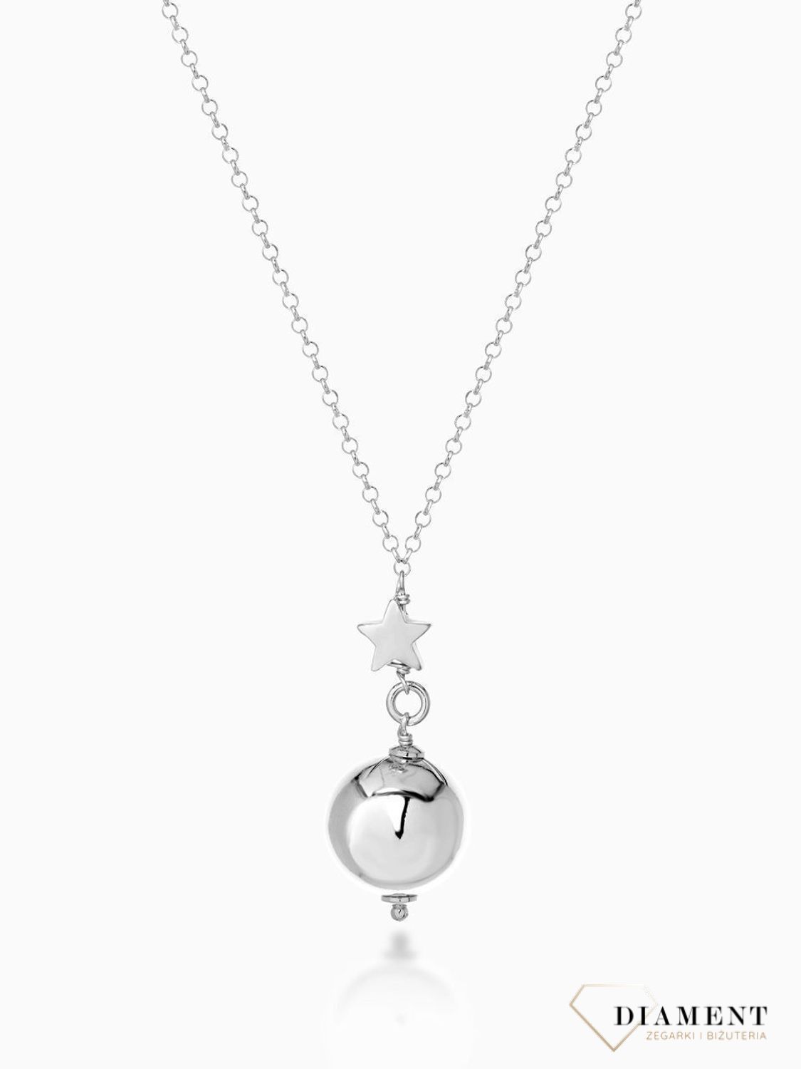 Naszyjnik srebrny kulka z gwiazdką Dall'Acqua C RM 21193 058.jpg